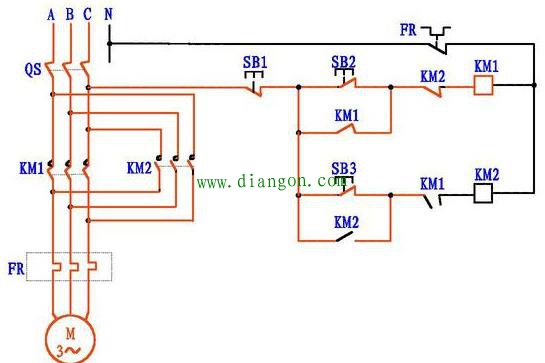 电机正反转控制电路图原理图解