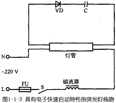 日光灯线路图_日光灯接线图_日光灯电路图