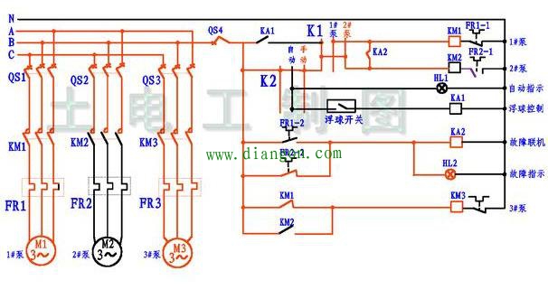 两台水泵互为备用图纸 可手动可自动 两台水泵互为备用图纸 可手动可自动