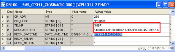 西门子S7-300 PLC通过MD720-3发送短消息 西门子S7-300 PLC通过MD720-3发送短消息