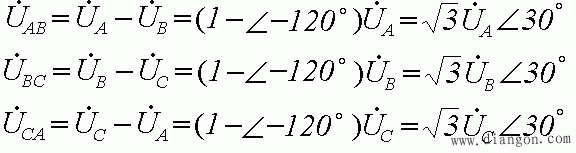 线电压/电流与相电压/电流的关系