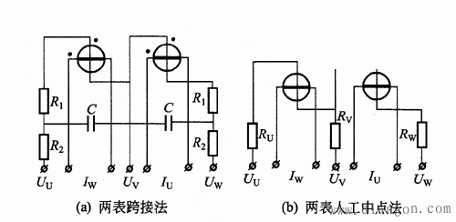 三相有功功率和无功功率的测量接线图和相量图 三相有功功率和无功功率的测量接线图和相量图