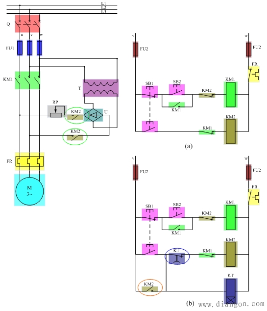 能耗制动的控制线路电气原理图解