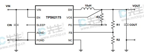 TPS62175DQCT功能信息应用图框图DC电源芯片介绍