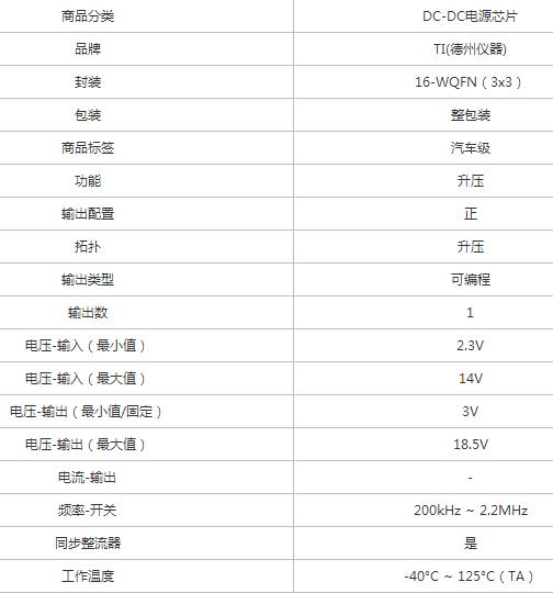 TPS61378QWRTERQ1电源芯片产品规格、技术资料、应用图引脚图展示