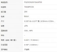 FG23C0G2W104JNT00型号原装陶瓷电容产品参数规格资料整理