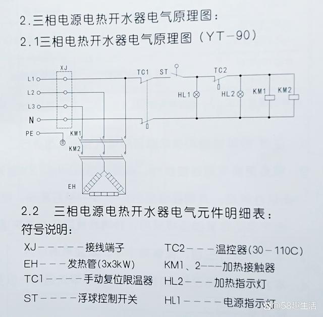单相三相电热开水器原理图及常见故障的解决方法