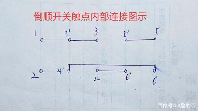 单相电机倒顺开关如何接线原理图以及实物图