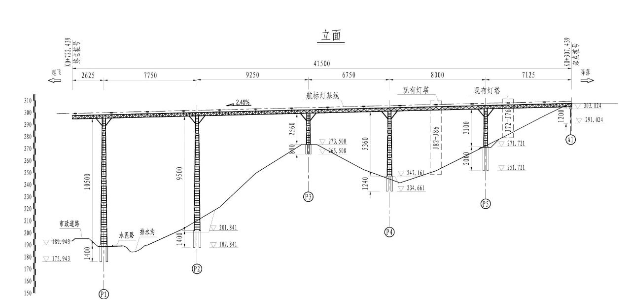 湖北十堰武当山机场近进灯光桥完工