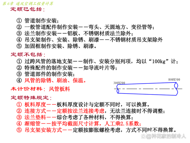 通风空调工程量计算方法