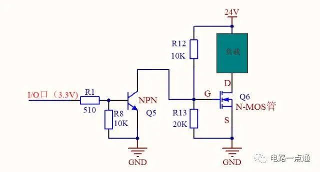 单片机I/O口驱动MOS管电路原理分析