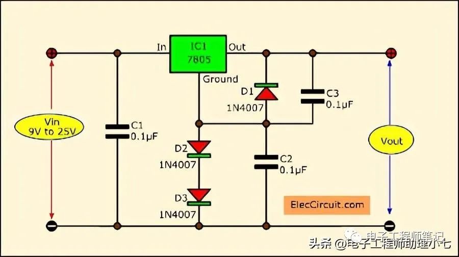 LM7805稳压器应用电路讲解