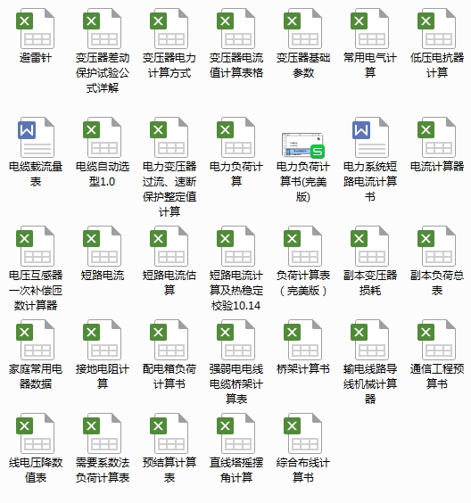 13种电气计算EXCEL表格模板，自动生成！从此计算不求人（超实用）