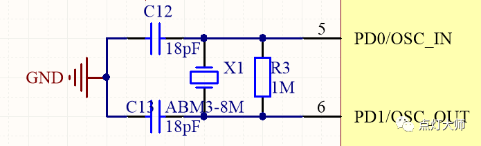 STM32F103C8T6单片机最小系统电路原理图