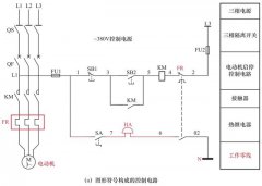 过载报警、按钮启停、有电源信号灯的电动机380V控制电路