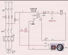 一次保护有电源信号灯、过载报警、开关操作的电动机48V控制电路