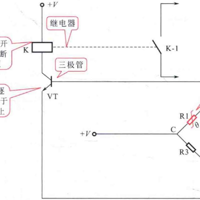 电工电路中温度传感器的控制原理图解