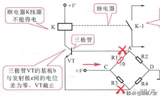 电工电路中温度传感器的控制原理图解