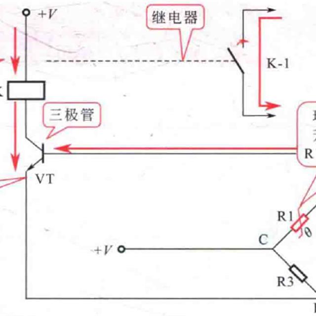 电工电路中温度传感器的控制原理图解