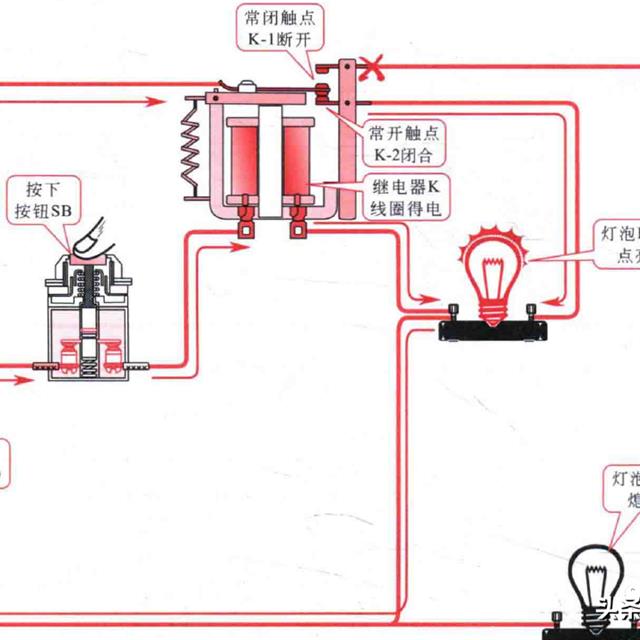 继电器在电路中触点的控制关系图解