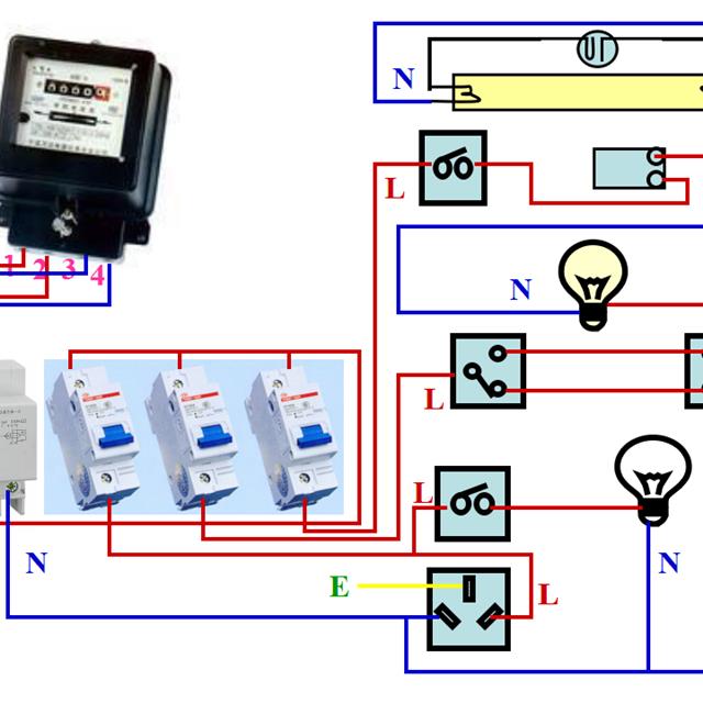 值得收藏！基本照明电路及安装、日光灯工作原理、电表接线图