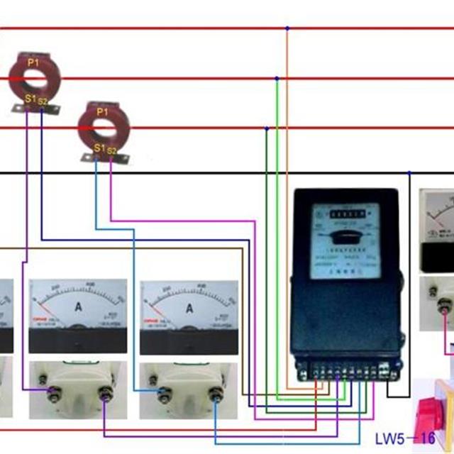 电工人手一份的关于单相、互感器、三相电能表实物接线对比图