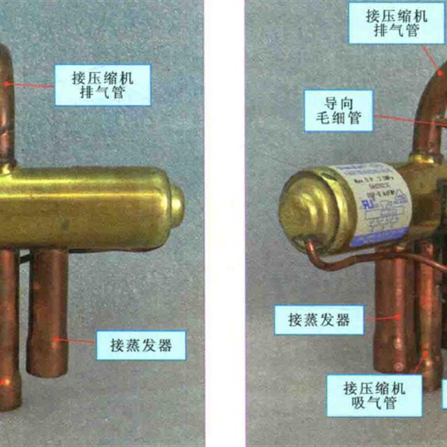空调电磁四通阀制冷、制热模式切换原理图解