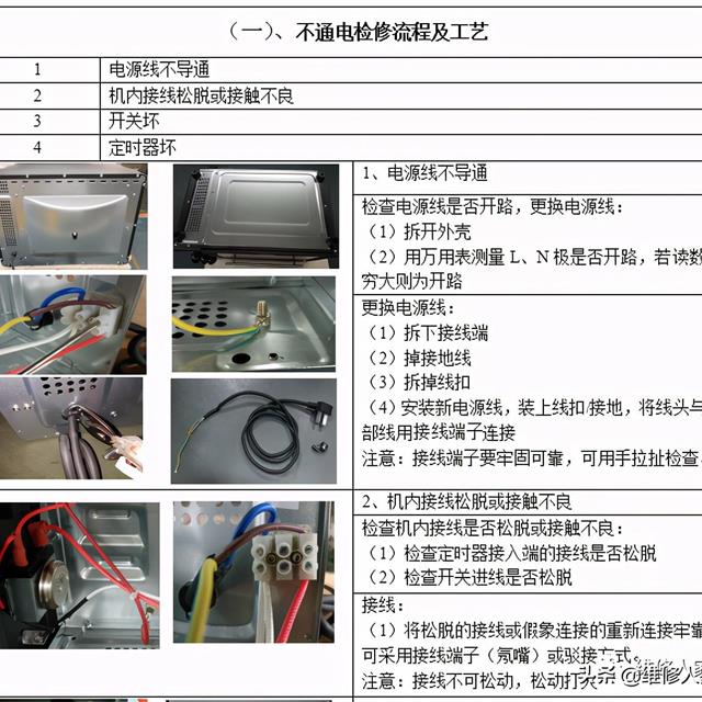 蒸汽电烤箱维修技术手册