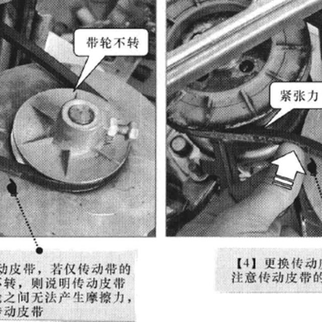 波轮洗衣机带轮和传动带的检修调整方法