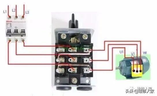 接触器控制电机正反转接线方法图解