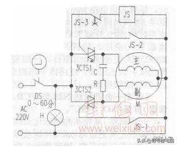 洗衣机正、反转控制电路原理分析