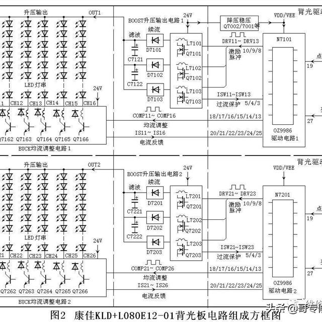 康佳液晶电视背光灯板工作原理分析