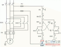 一例三相异步电动机正反转控制电路接线图