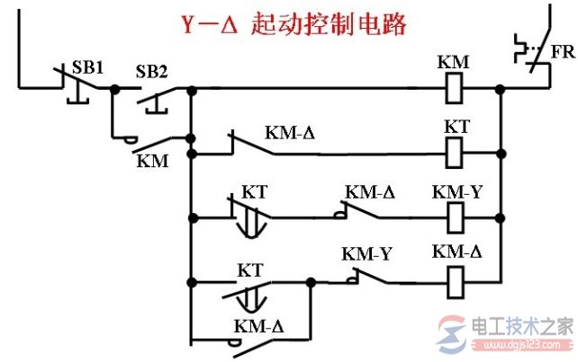 电动机星三角启动接线图与电路图的原理说明