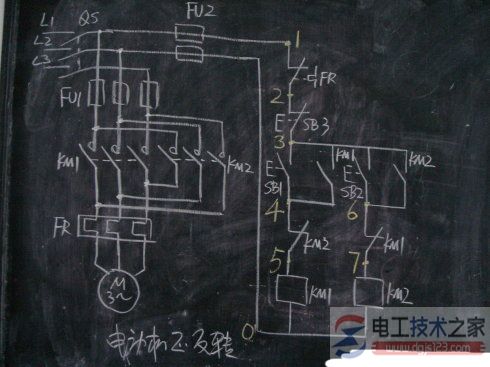 一例电机正反转控制的原理及接线图