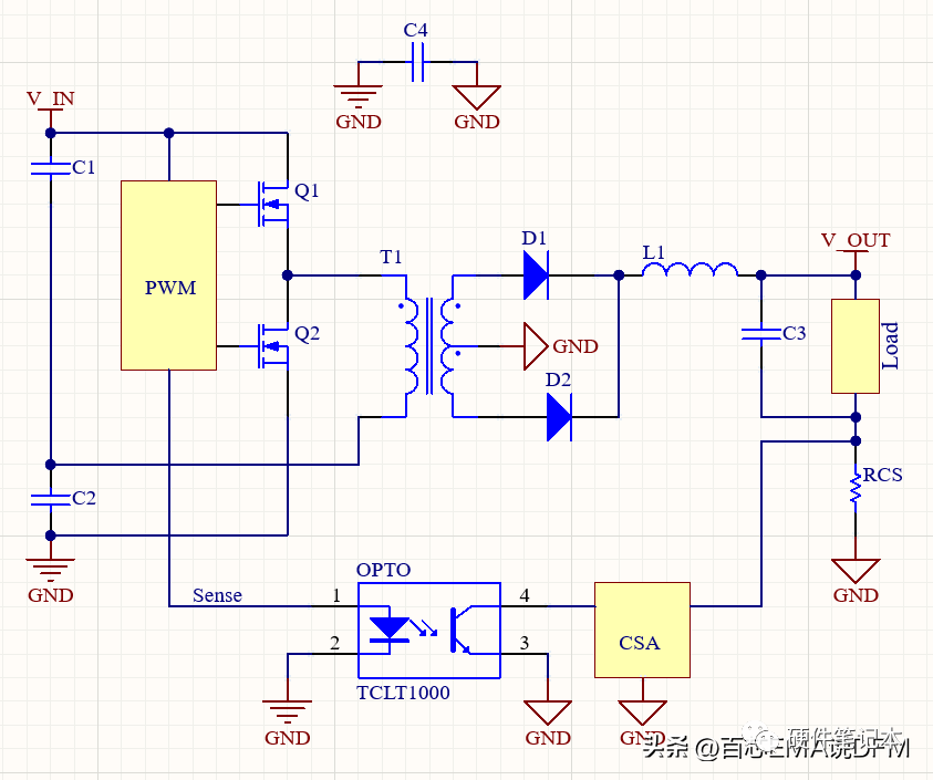 半桥DC-DC转换器电路图 半桥DC-DC电路介绍及PCB布局注意点