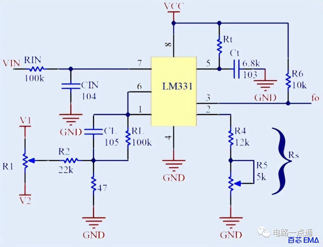 LM331电路图和引脚图 LM331频率电压转换电路详解