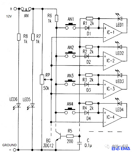 LM324运放电路图和引脚图 四路运算放大器的应用电路和工作原理详解