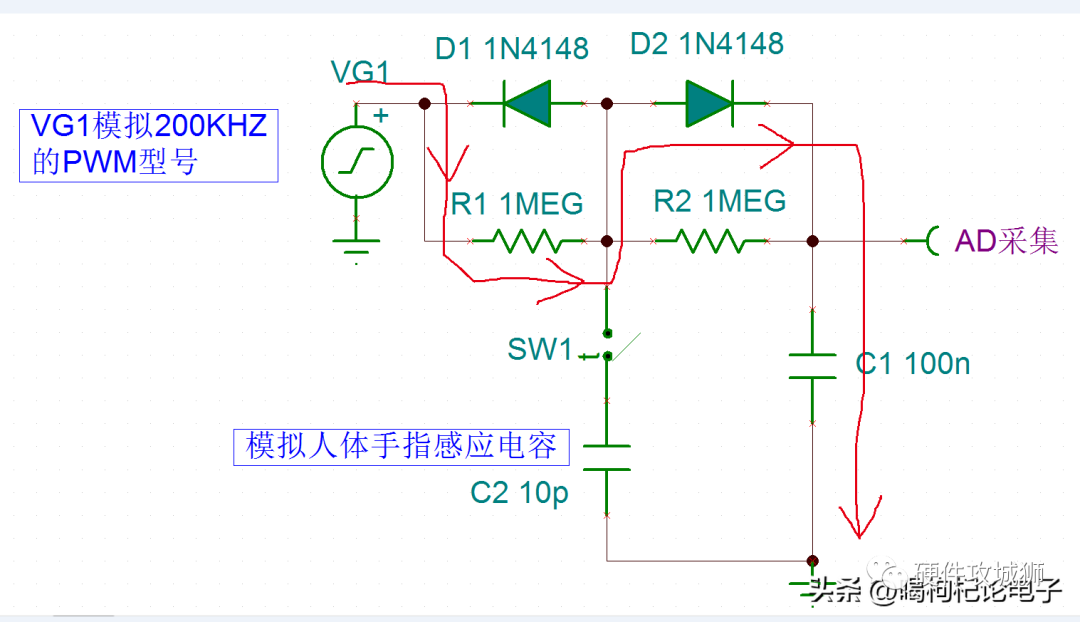 触摸按键电路原理图 基于分立器件的触摸按键电路设计