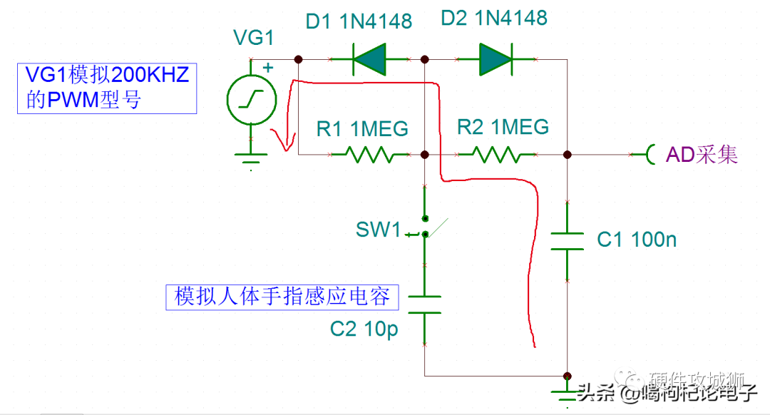 触摸按键电路原理图 基于分立器件的触摸按键电路设计