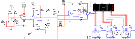 温度测量与控制电路Multisim仿真