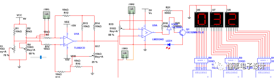 温度测量与控制电路Multisim仿真