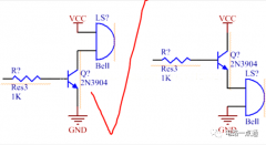 基于NPN和PNP三极管的蜂鸣器驱动电路图 三极管做开关的导通和关断条件