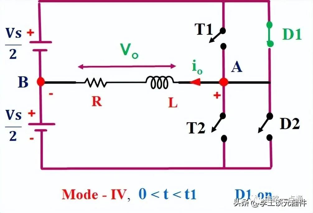 带RL负载的单相半桥逆变电路图 单相负载半桥逆变器的工作原理
