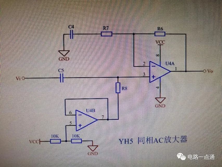 电压跟随器和同相AC放大器电路原理图讲解