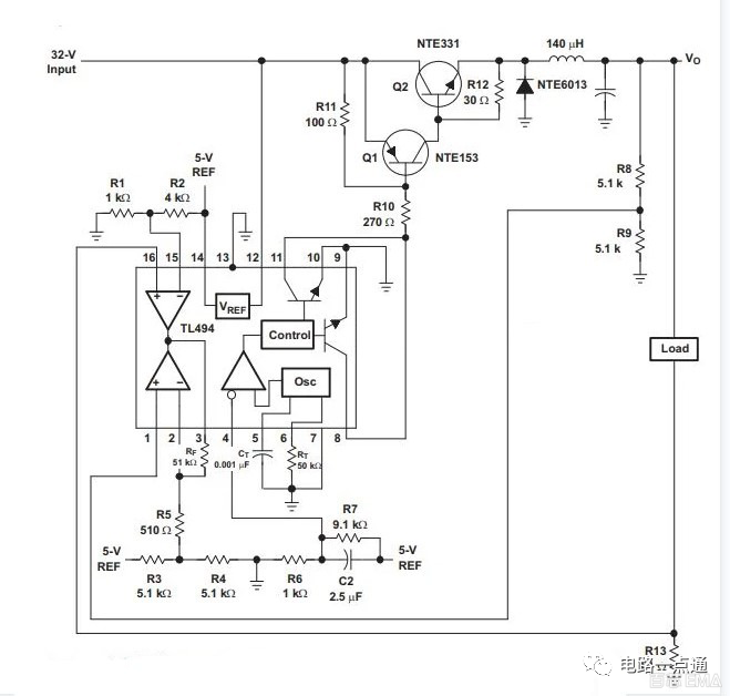 TL494引脚图和电路图讲解 TL494开关电源芯片的工作原理和应用电路