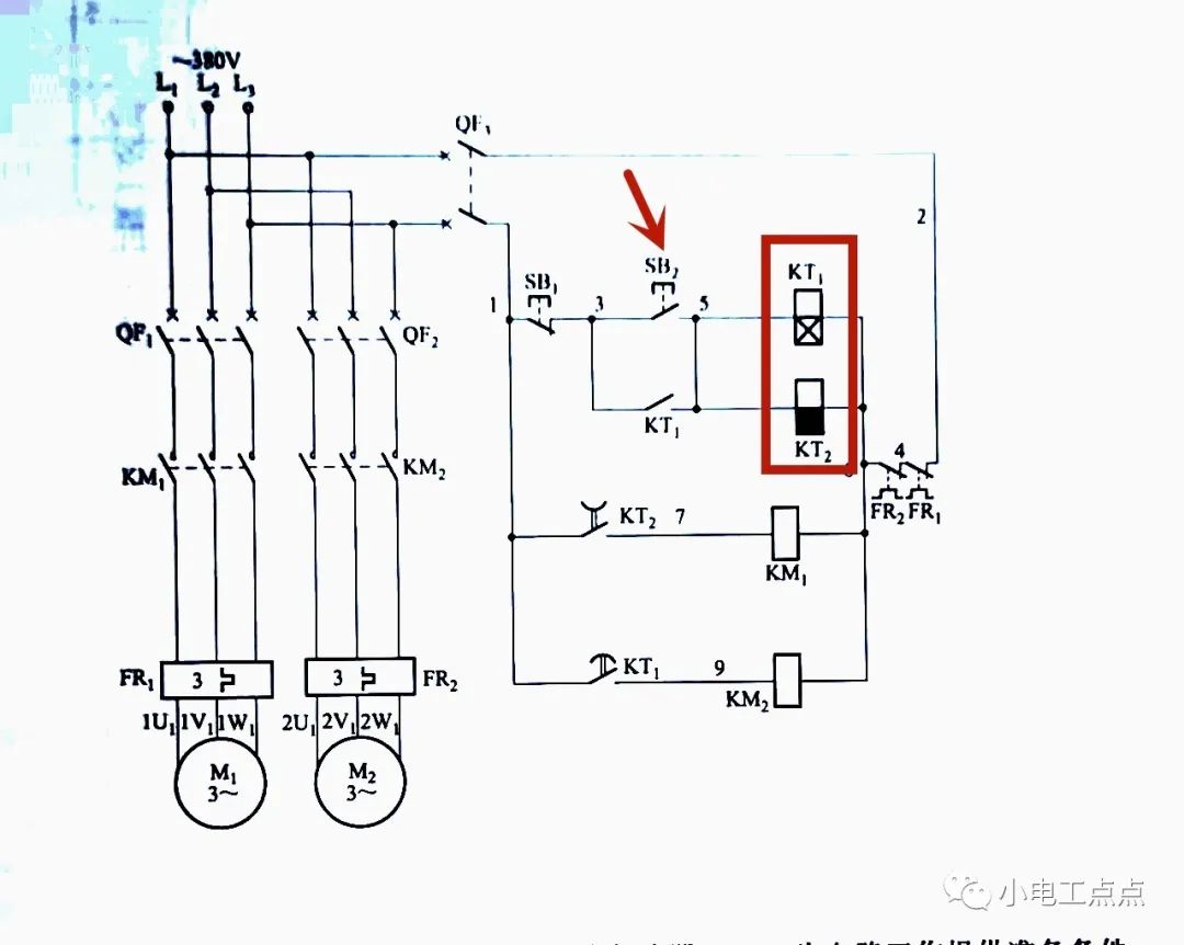 时间继电器控制顺序启动、逆顺序停止电路