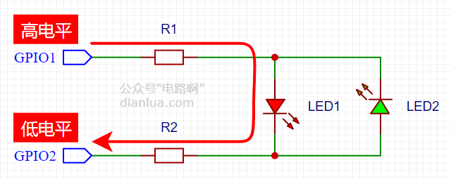 用3个IO口控制6个LED灯的原理分析 电动牙刷中6个LED灯的电路设计