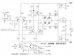 基于FET的100W功率音频放大器电路图