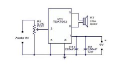 基于TDA7052的迷你音频放大器电路图